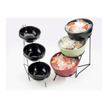 Cal-Mil Cal-Mil 3 Tier Round Bowl Display For 8" Dia. Bowls Chrome C1223-8